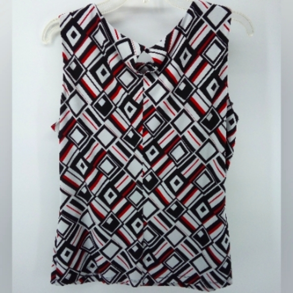 Calvin Klein Vegan Polyester Spandex Career Early 2000's Y2K Graphic Top L - Picture 1 of 6